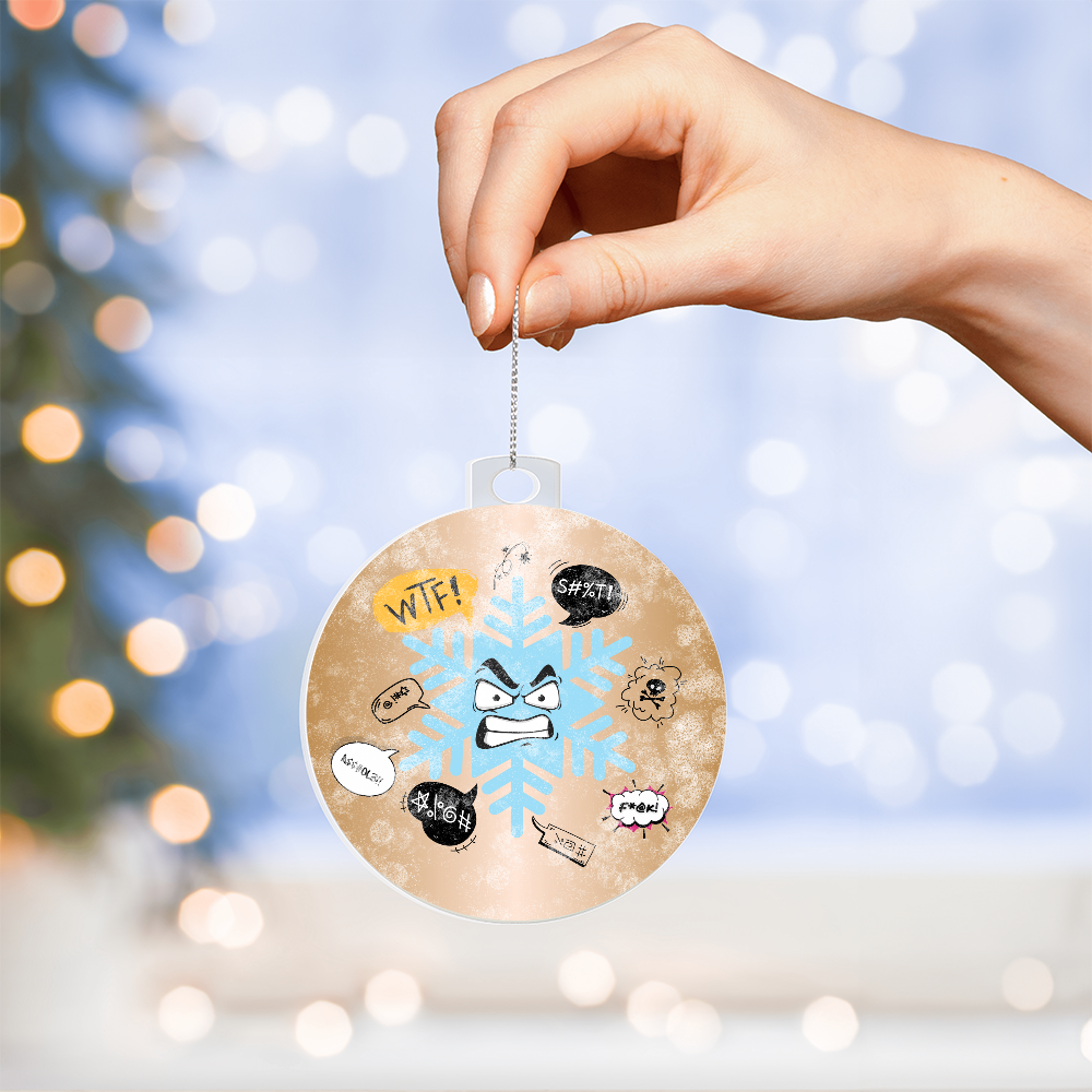 Naughty adult gag gift ornament for sarcastic Christmas décor