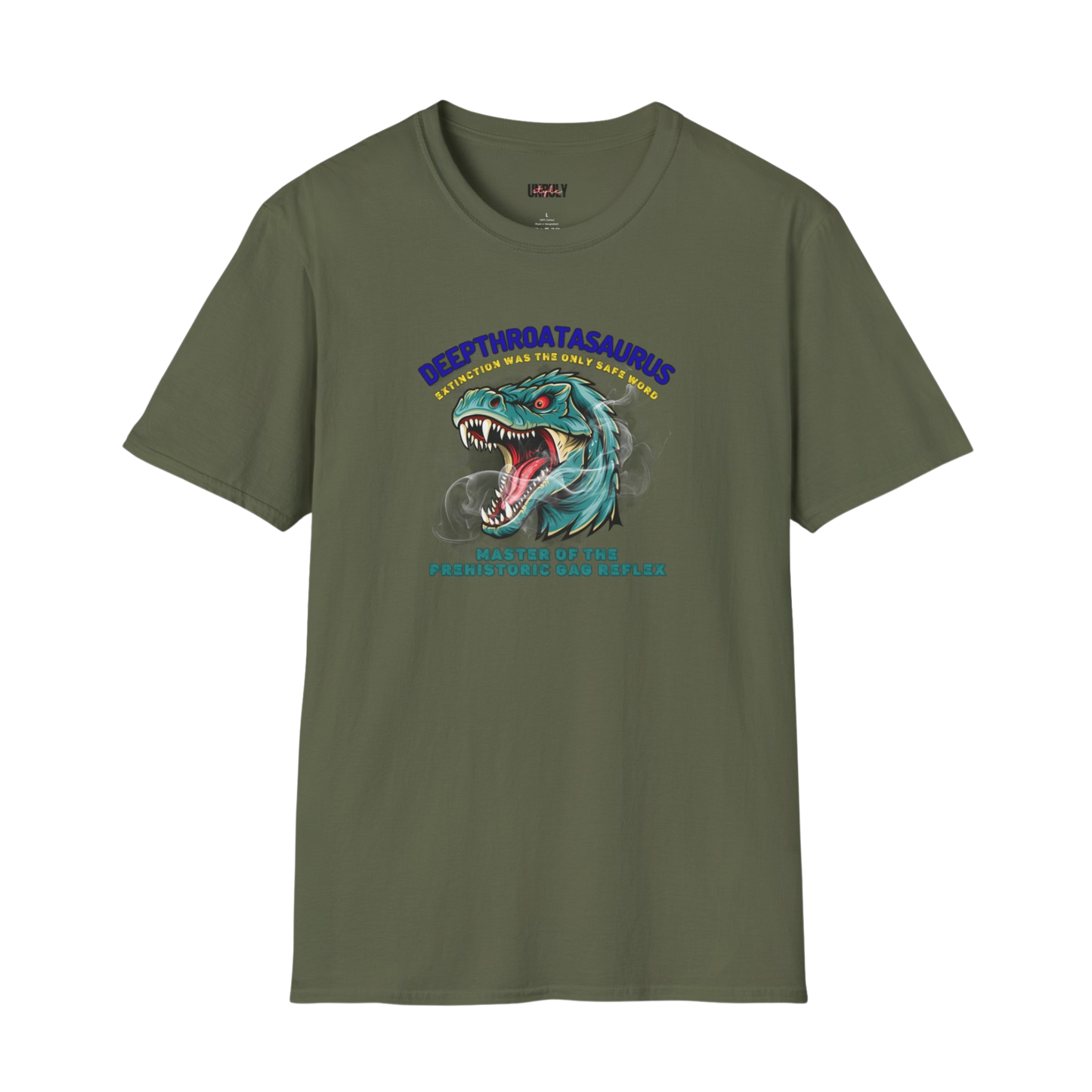 Adult-themed dirty dinosaur pun shirt