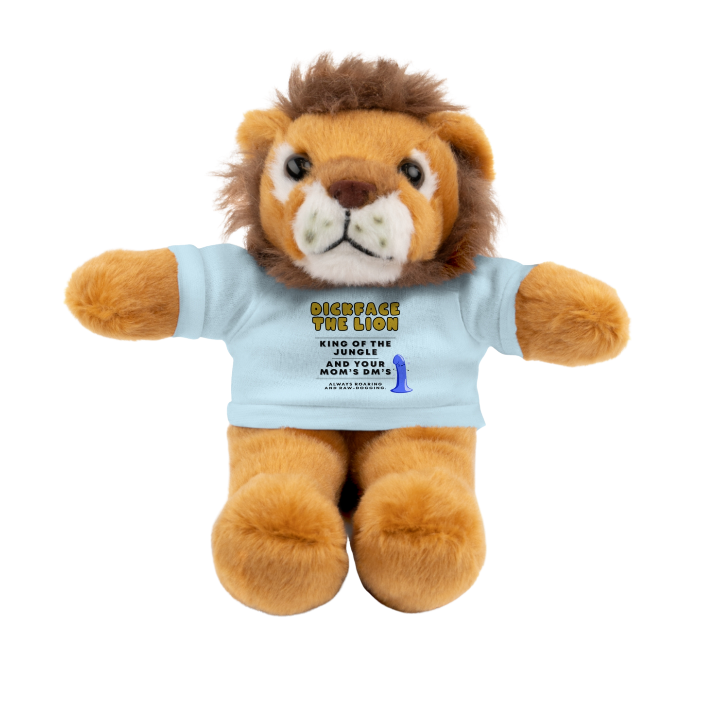 NSFW lion stuffed animal on bed