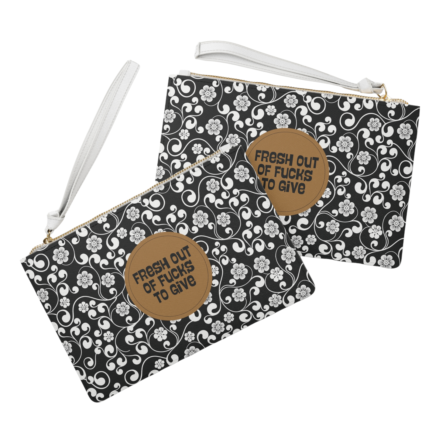 Fresh Out Of Fucks To Give funny wristlet for women