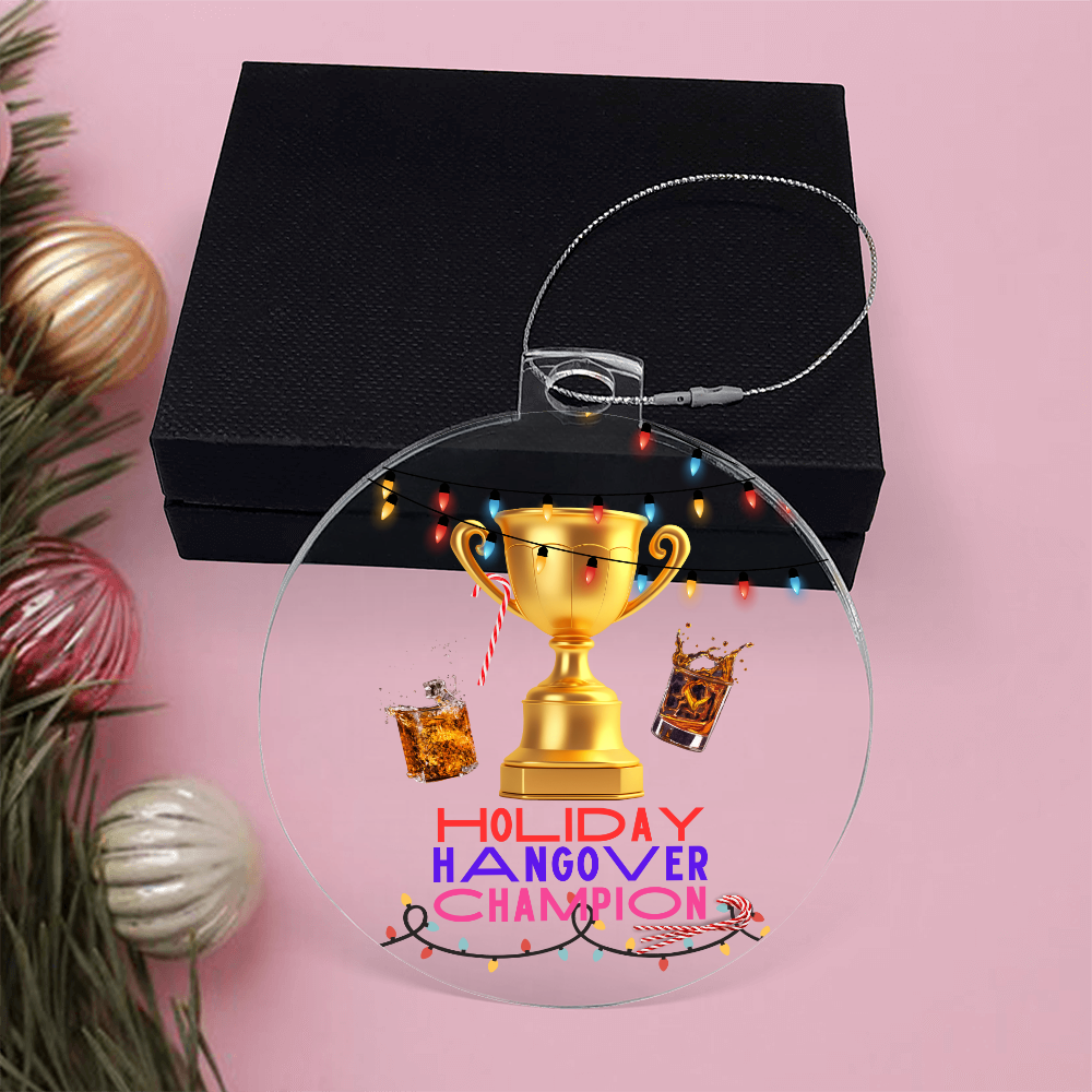 Funny inappropriate Christmas décor with trophy and text