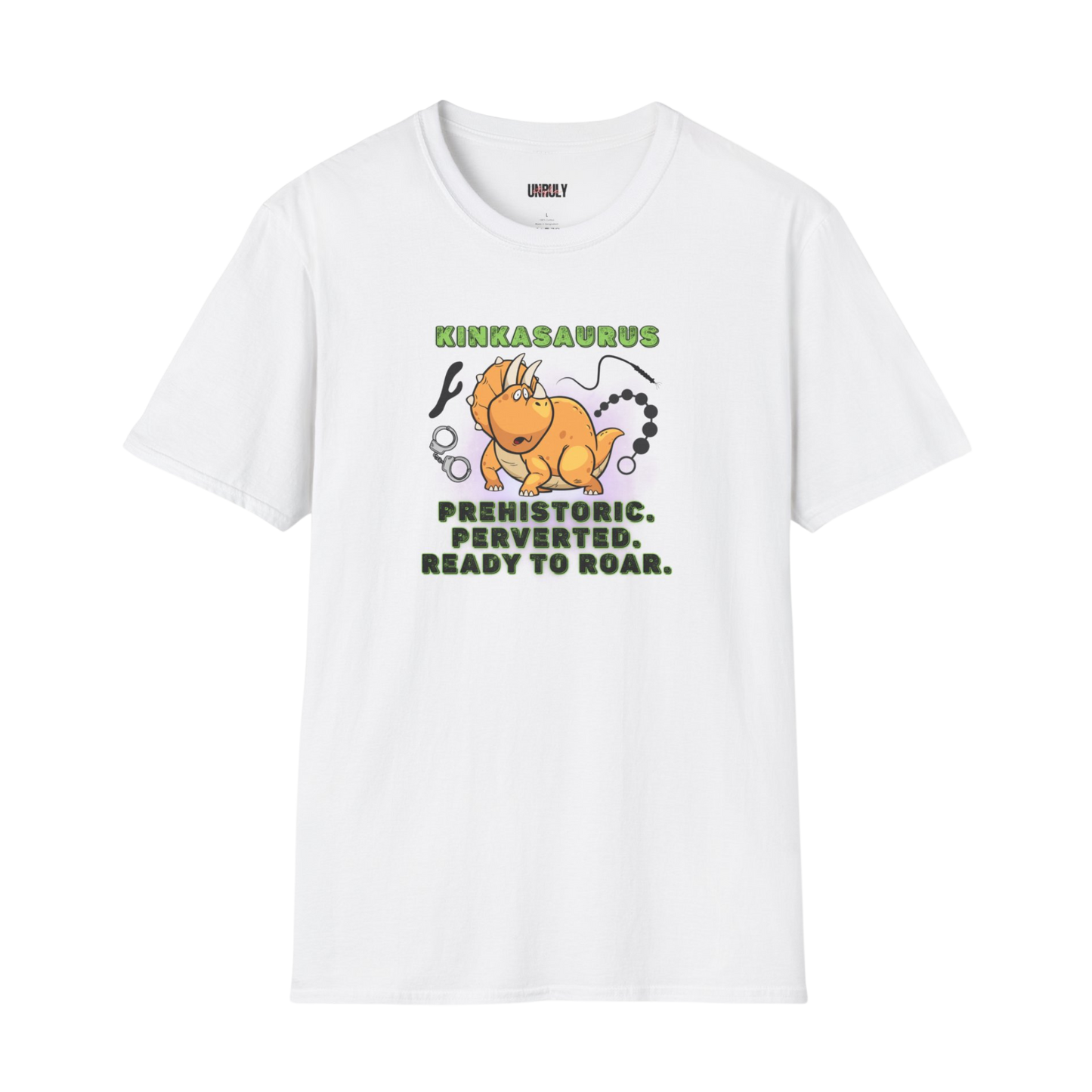 Naughty perverted dinosaur graphic NSFW t-shirt