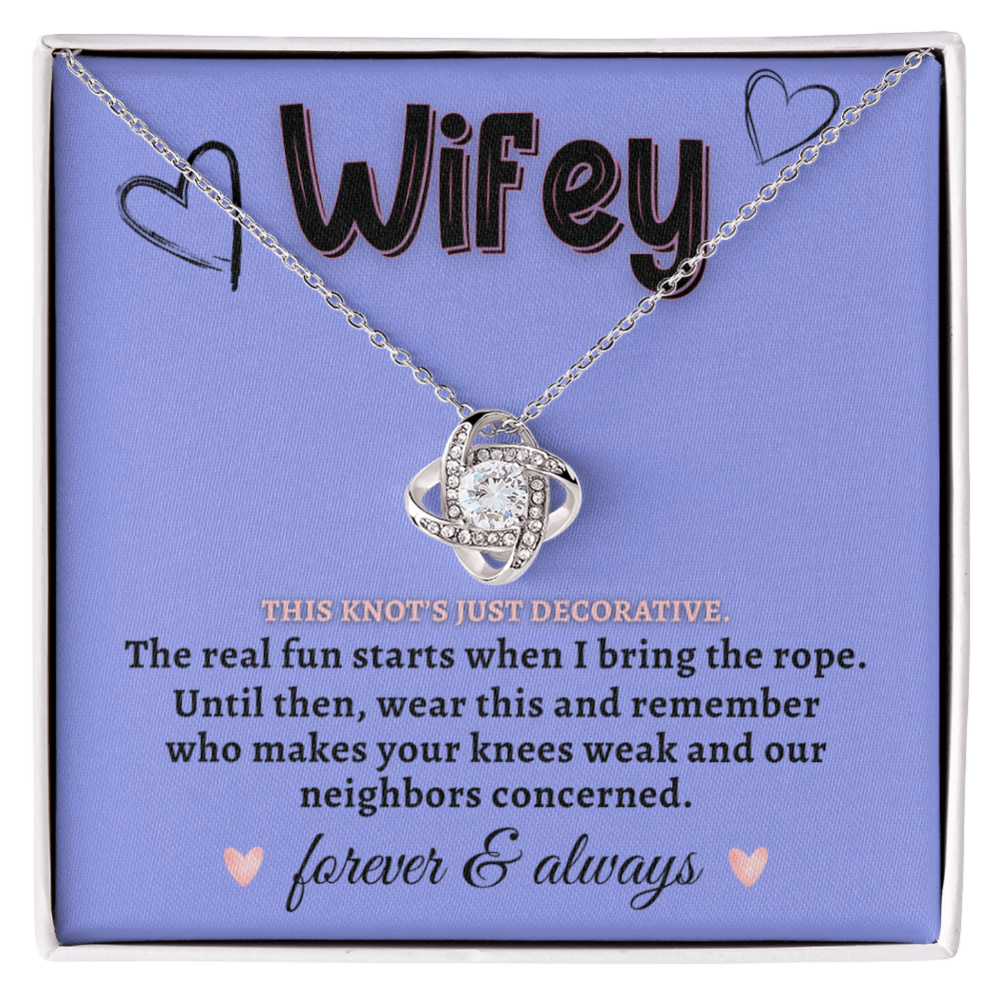 NSFW necklace gift with dirty message card