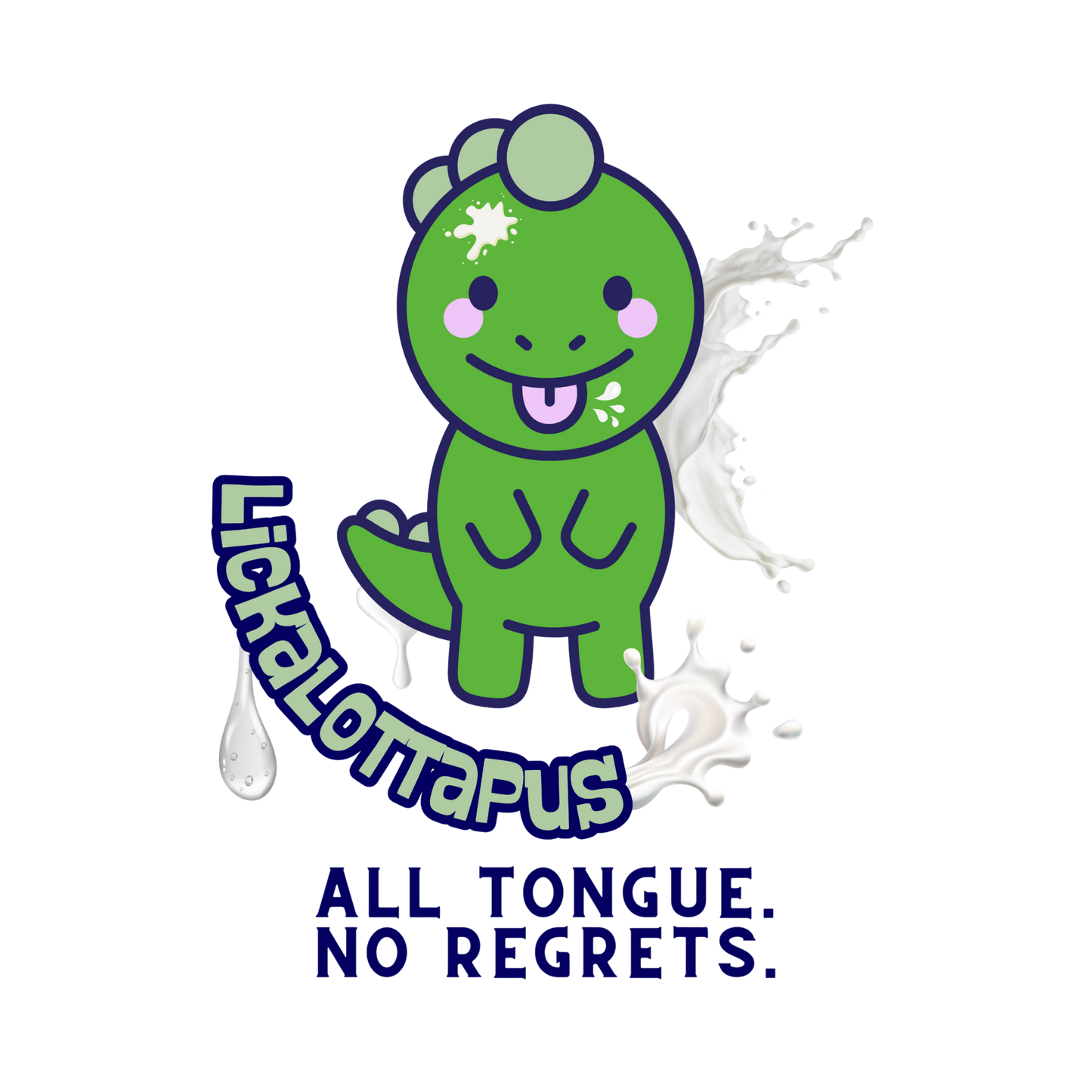 Adult novelty dinosaur shirt with inappropriate humor – Lickolottapus design