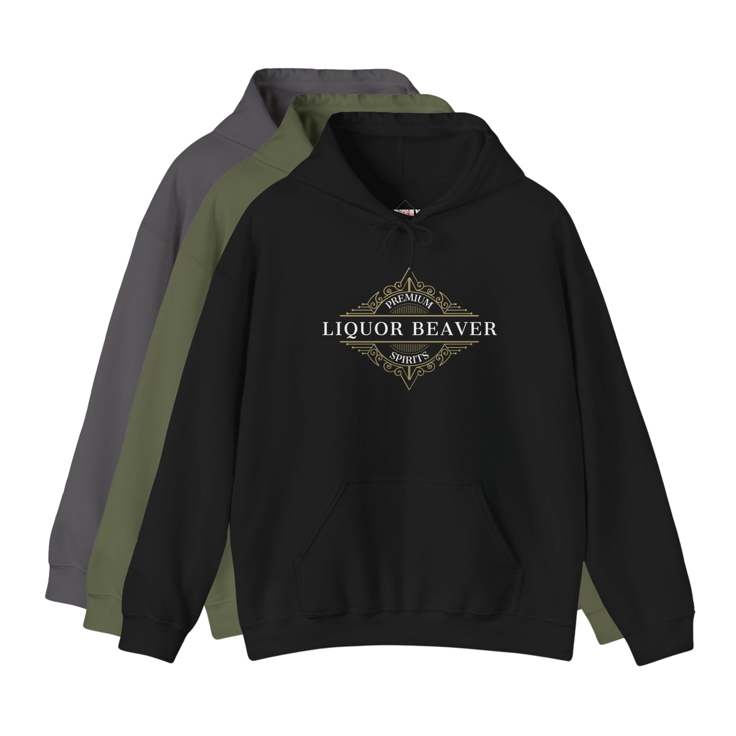 Funny adult hoodie with Liquor Beaver design