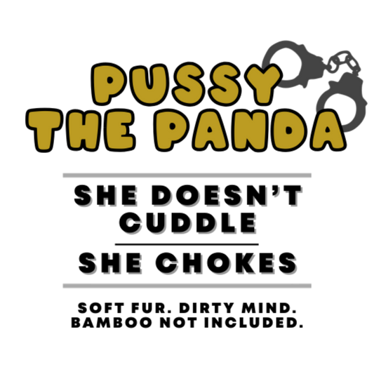 NSFW panda toy – Pussy the Panda with funny printed t-shirt