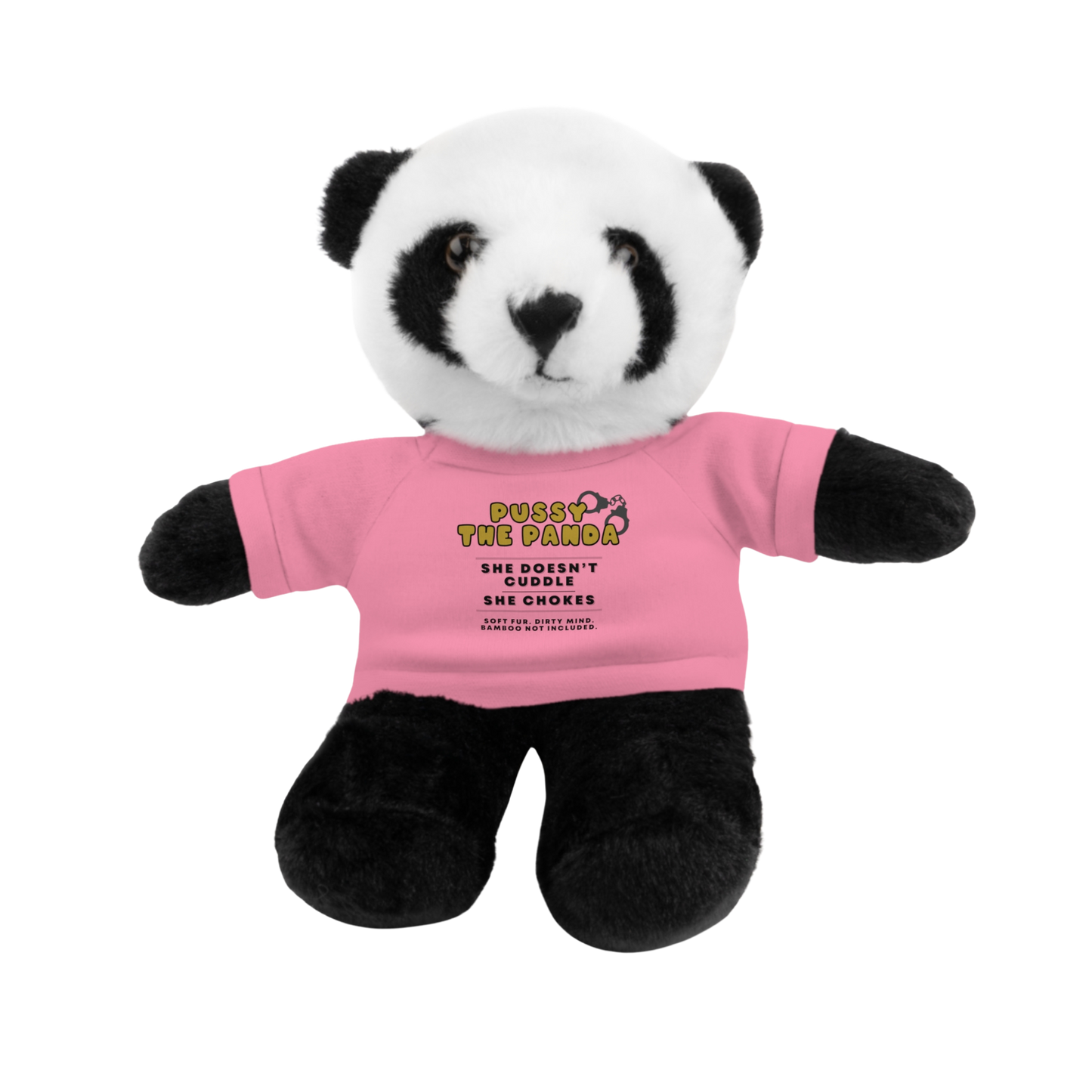 Soft inappropriate stuffed panda toy with attitude