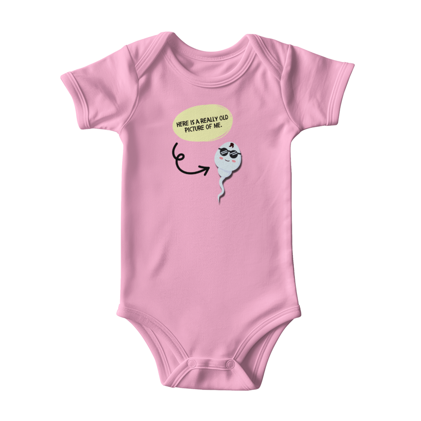 Funny sperm emoji baby bodysuit dark humor design