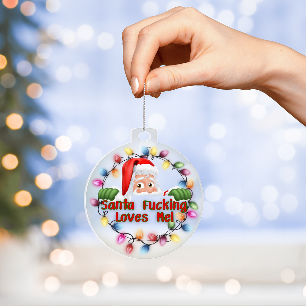 Naughty Santa ornament adult gag gift