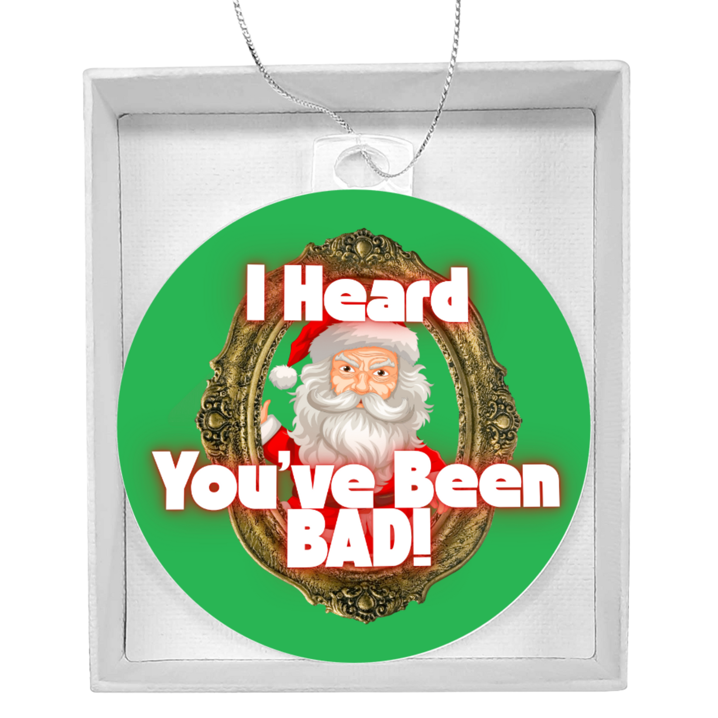 Funny NSFW Christmas ornament with inappropriate Santa design
