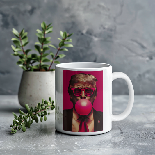 Bubble Gum Trump Coffee Mug (White)