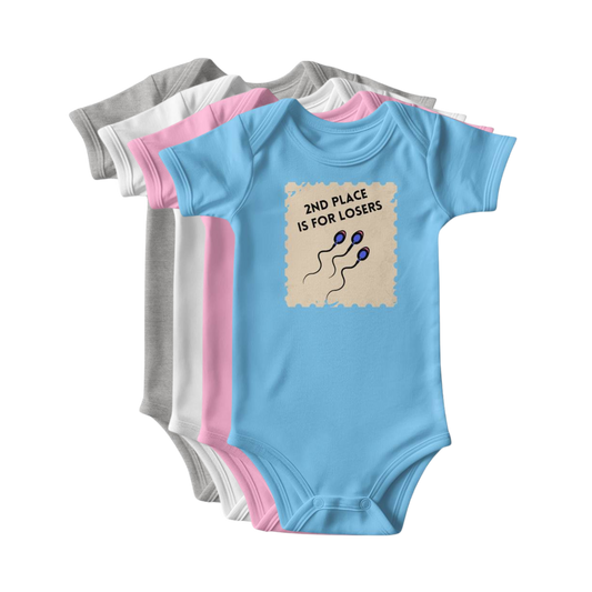 Funny 2nd Place Is For Losers baby bodysuit for dark humor parents
