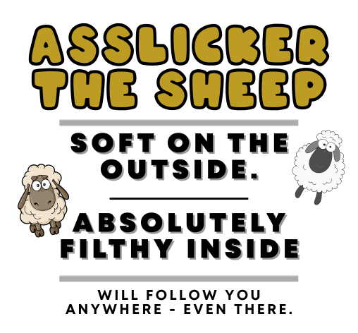 Funny inappropriate sheep plush toy with filthy quote shirt