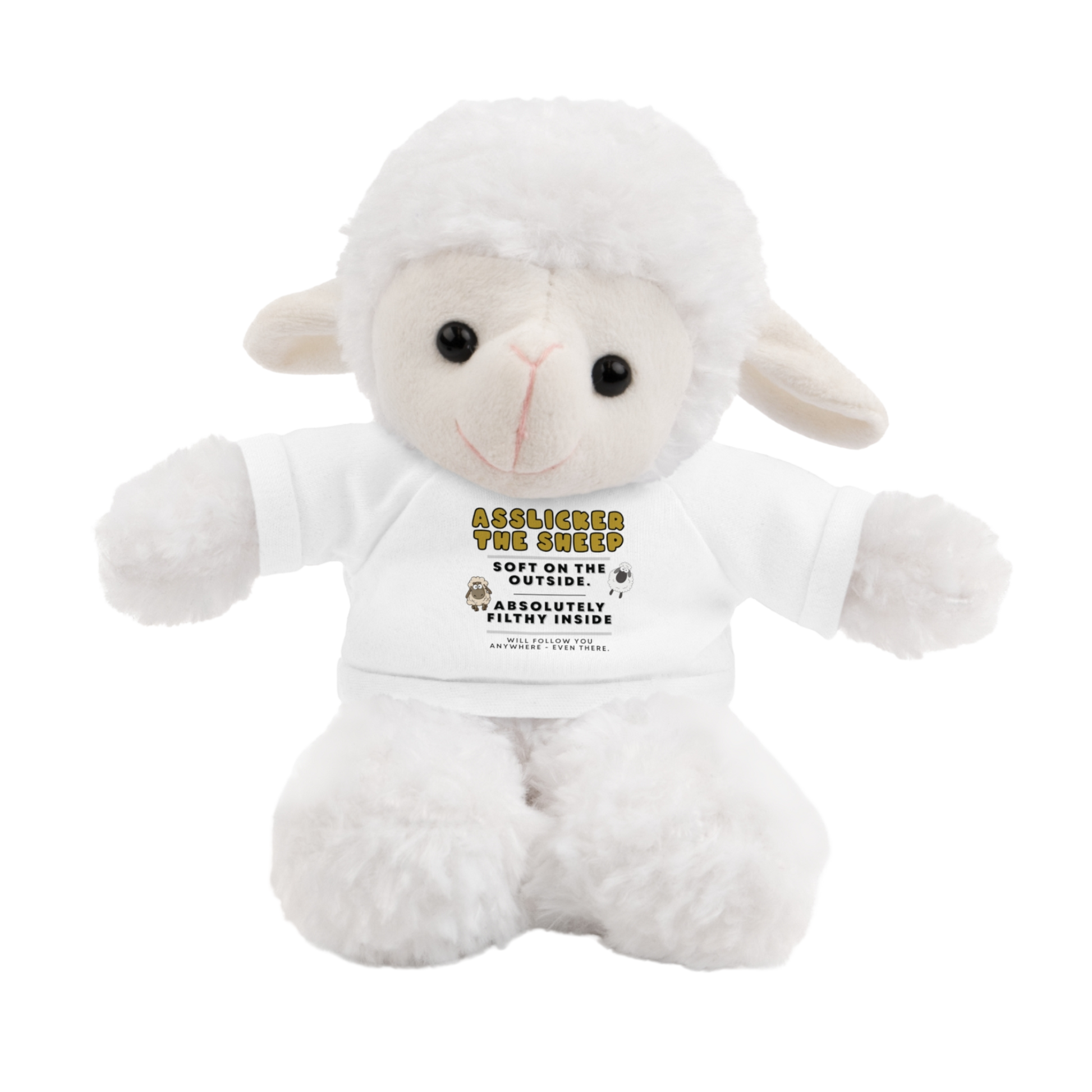 Filthy Feral Collection plush – Asslicker the Sheep inappropriate toy White