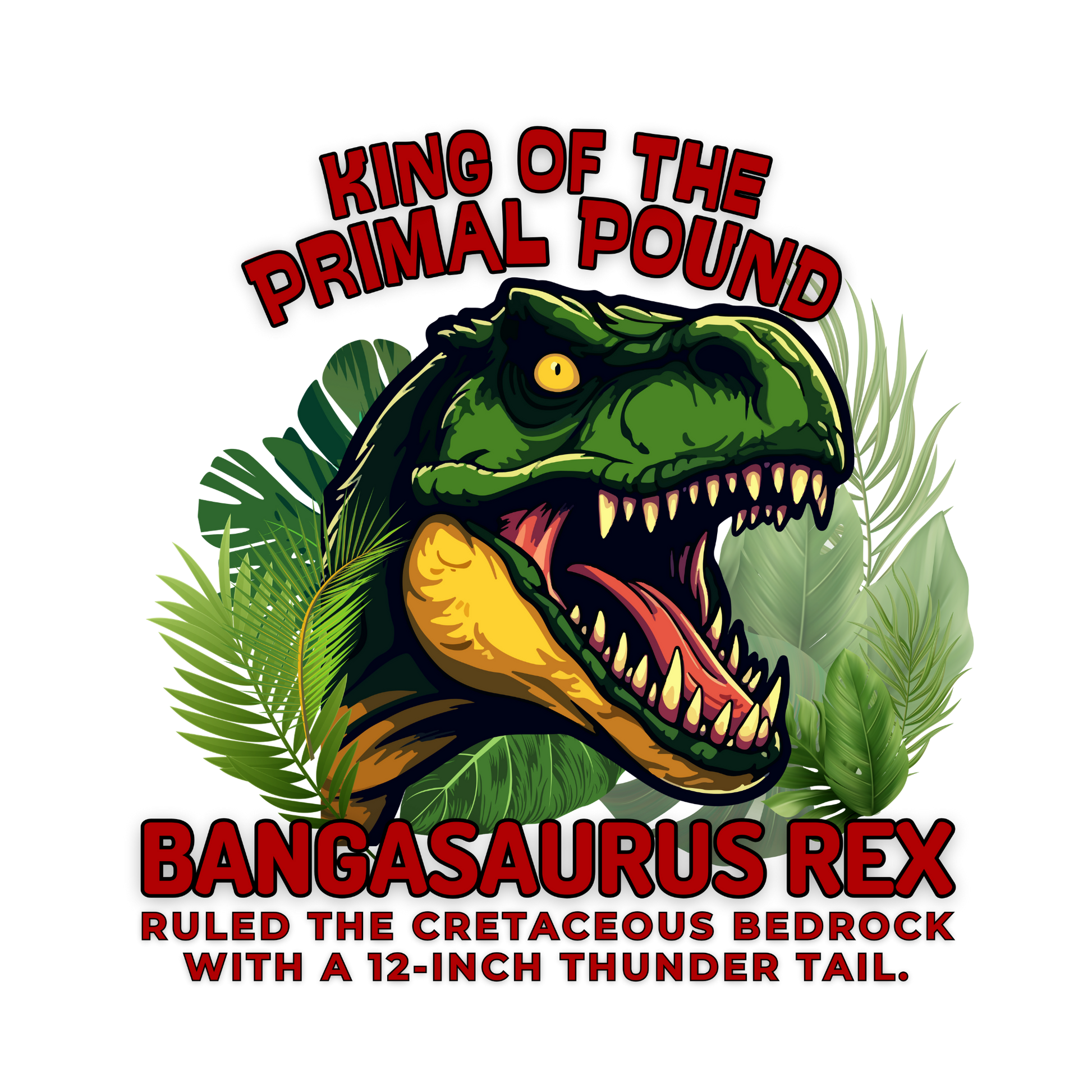 Raunchy adult humor graphic tee with dinosaur