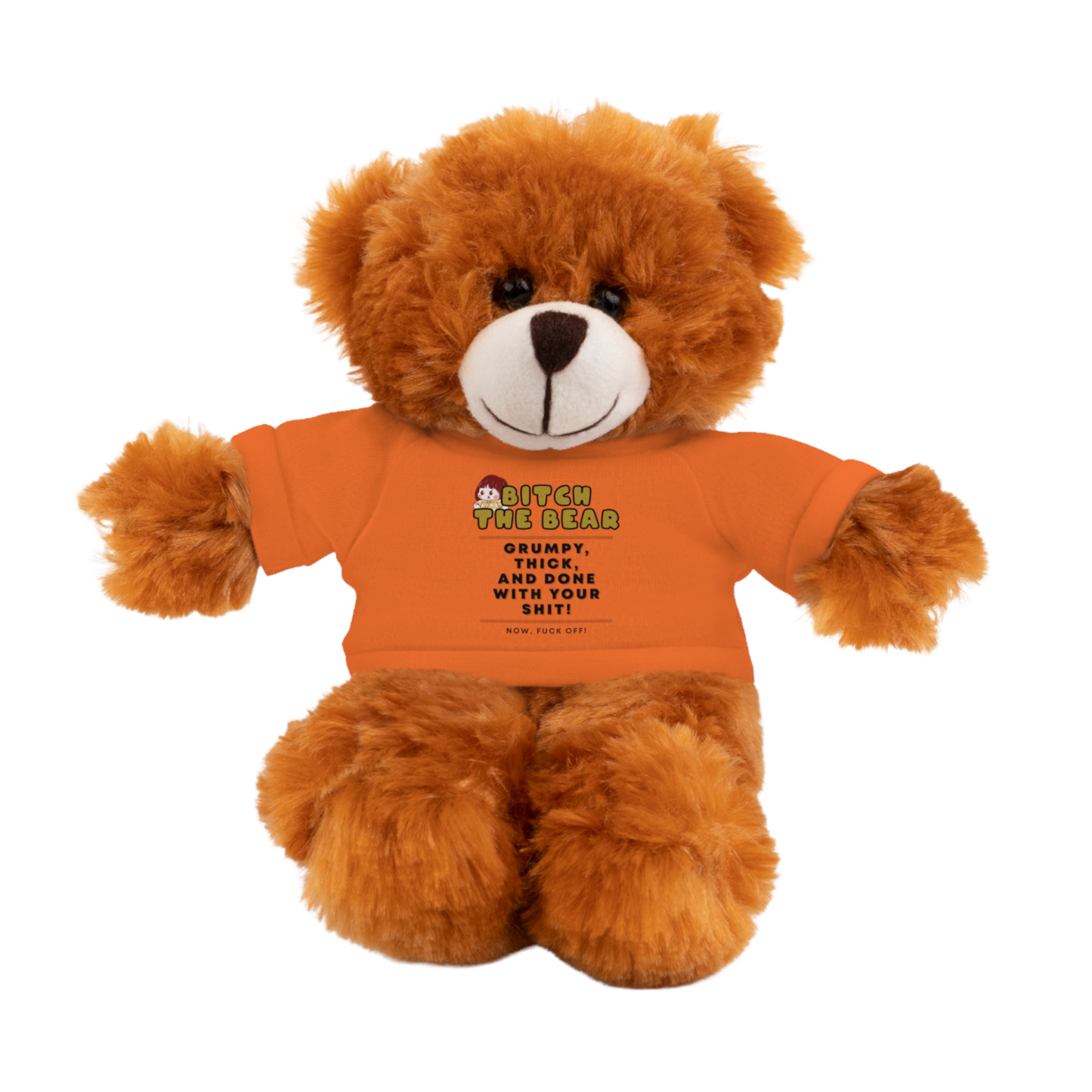 Dirty NSFW plush toy gift – inappropriate bear stuffed animal for adults Orange