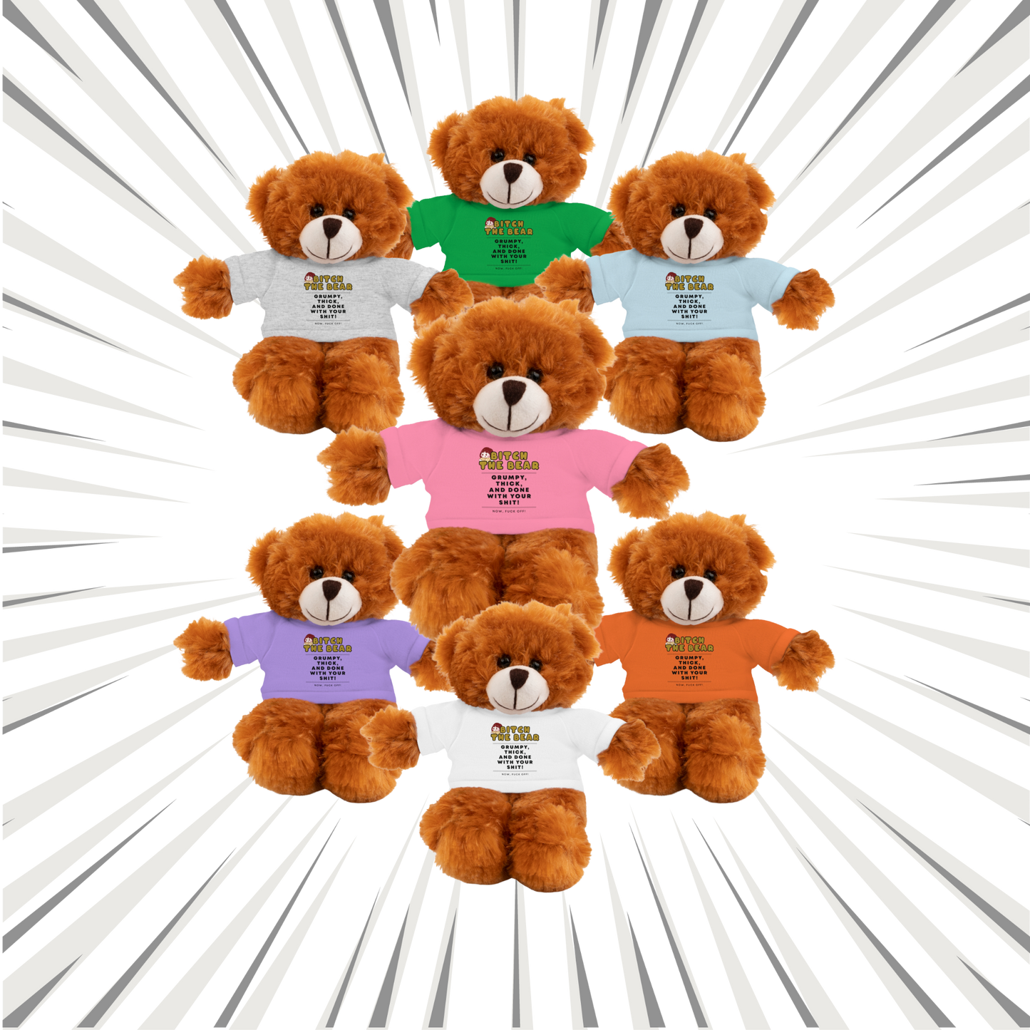Bitch the Bear plushie – funny inappropriate adult-themed stuffed animal gift