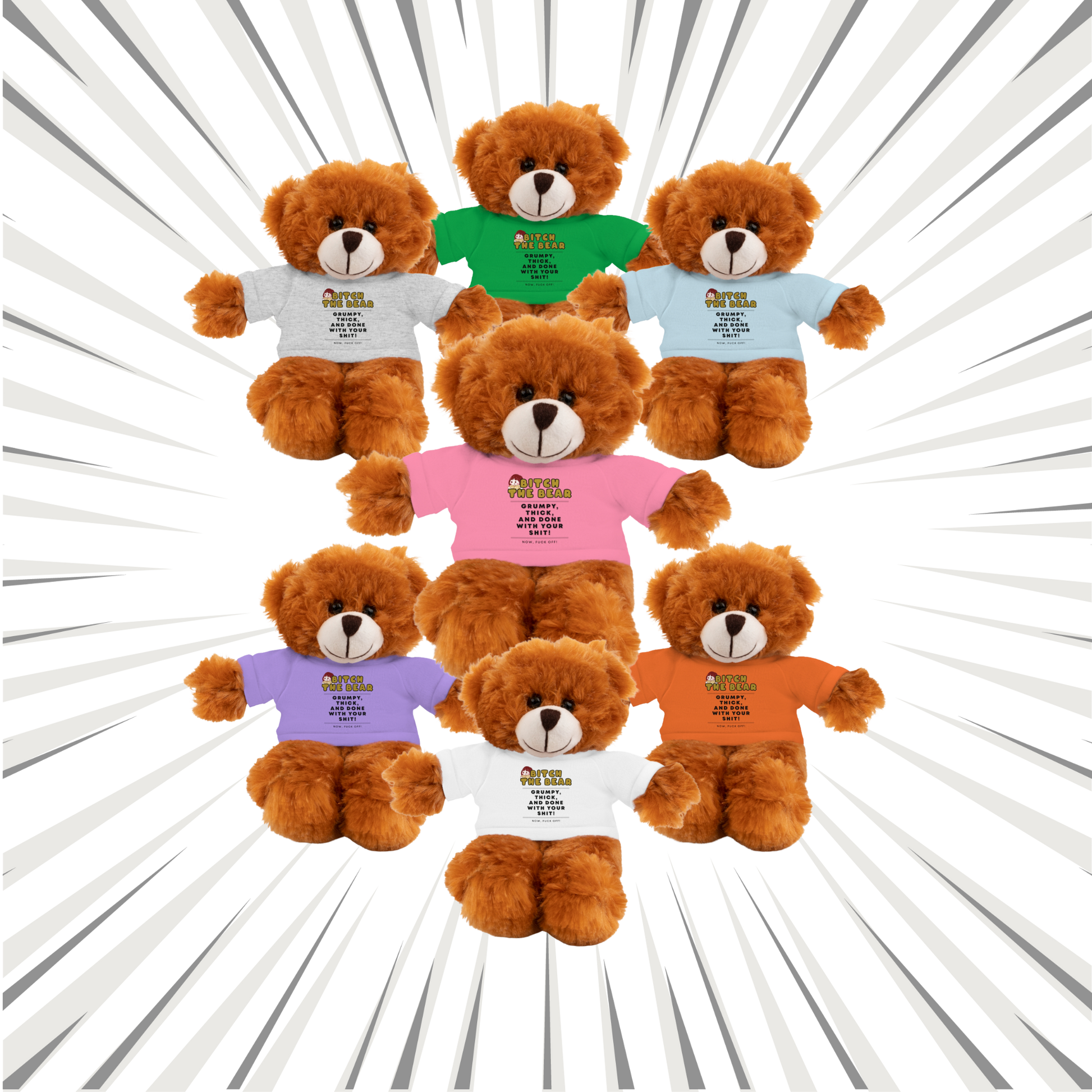 Bitch the Bear plushie – funny inappropriate adult-themed stuffed animal gift