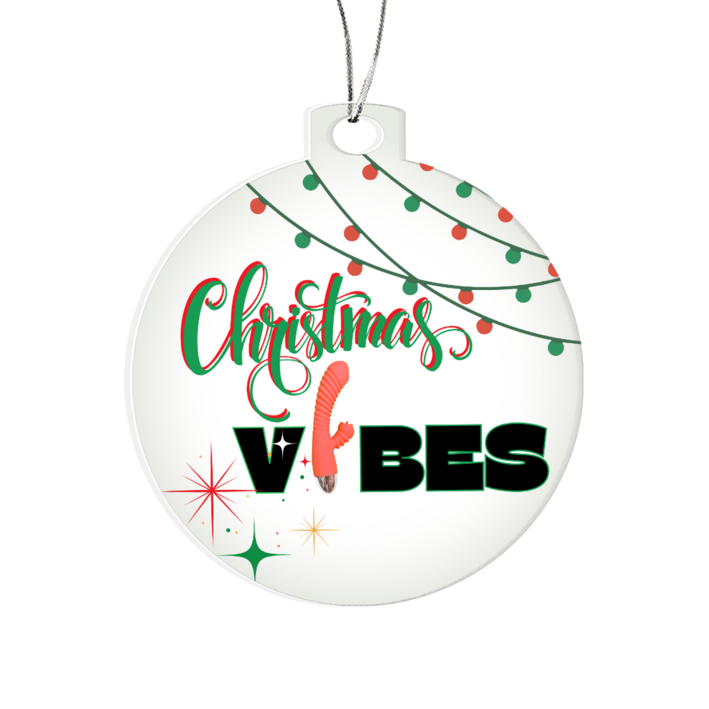 funny adult christmas ornament with vibrator design