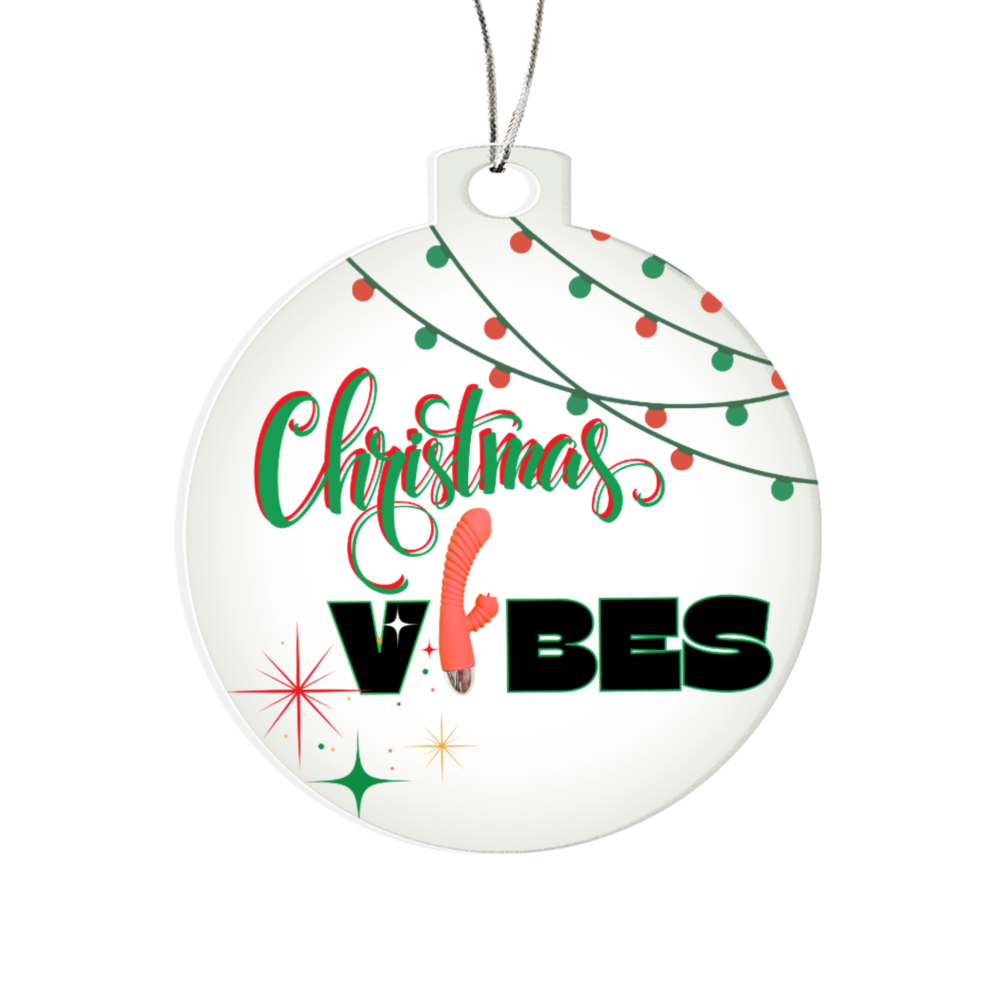 funny adult christmas ornament with vibrator design