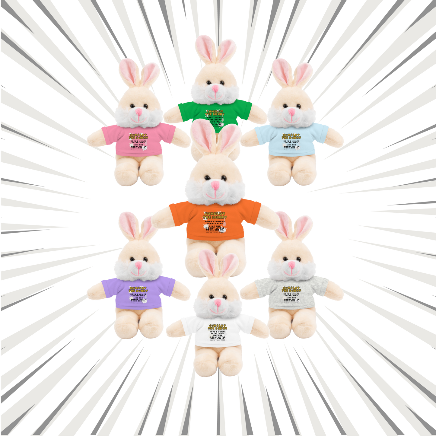 Cumslut The Bunny Plushie | NSFW Adult Plush Toy with Her Legs Open