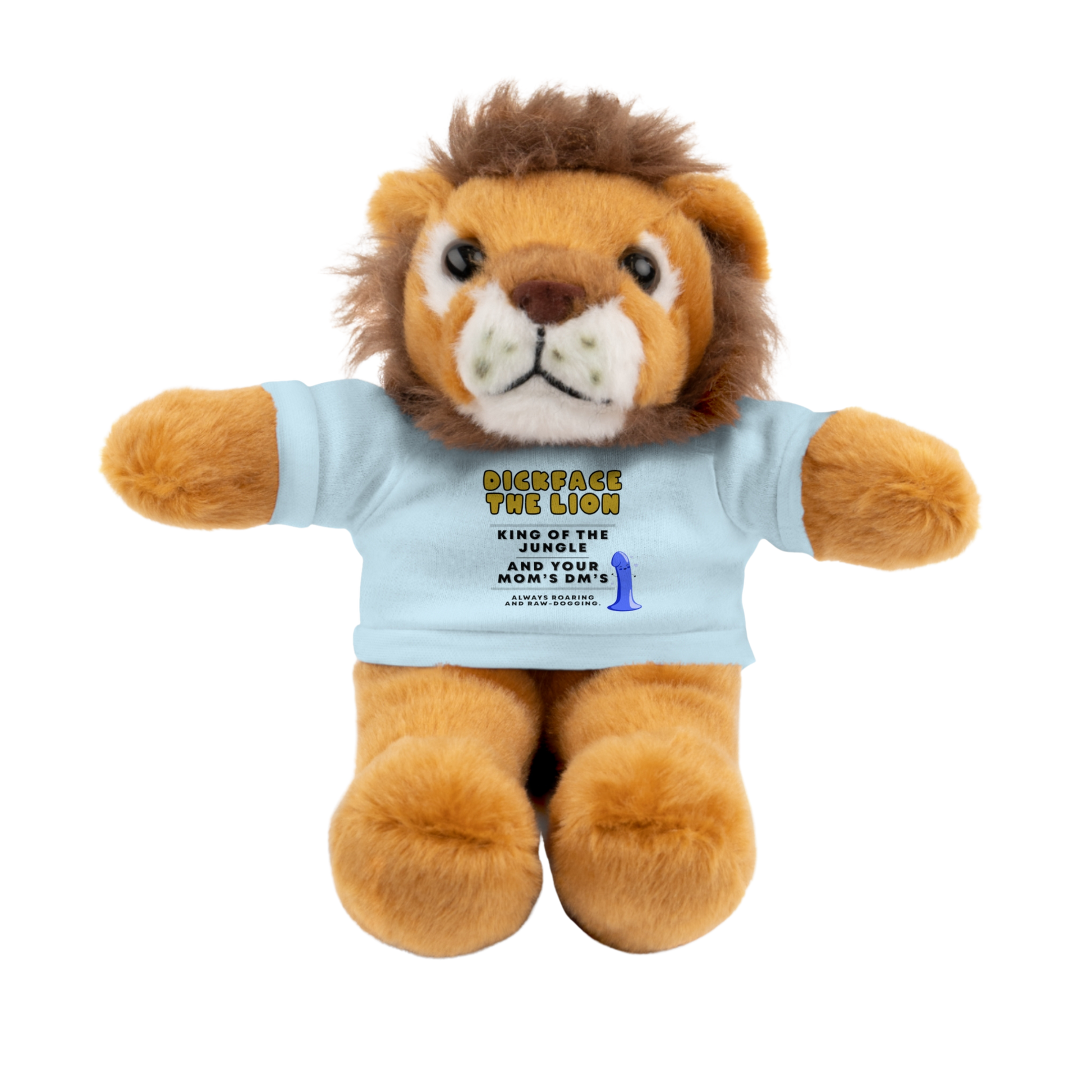 NSFW lion stuffed animal on bed