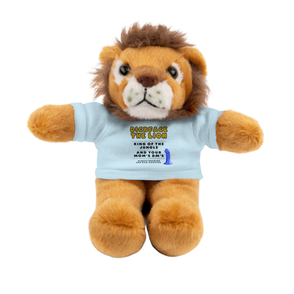 NSFW lion stuffed animal on bed