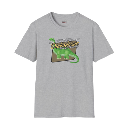 Dickodocus t-shirt in Sport Grey funny naughty NSFW dinosaur graphic tee