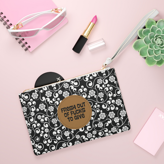Vegan leather funny clutch bag with sarcastic design