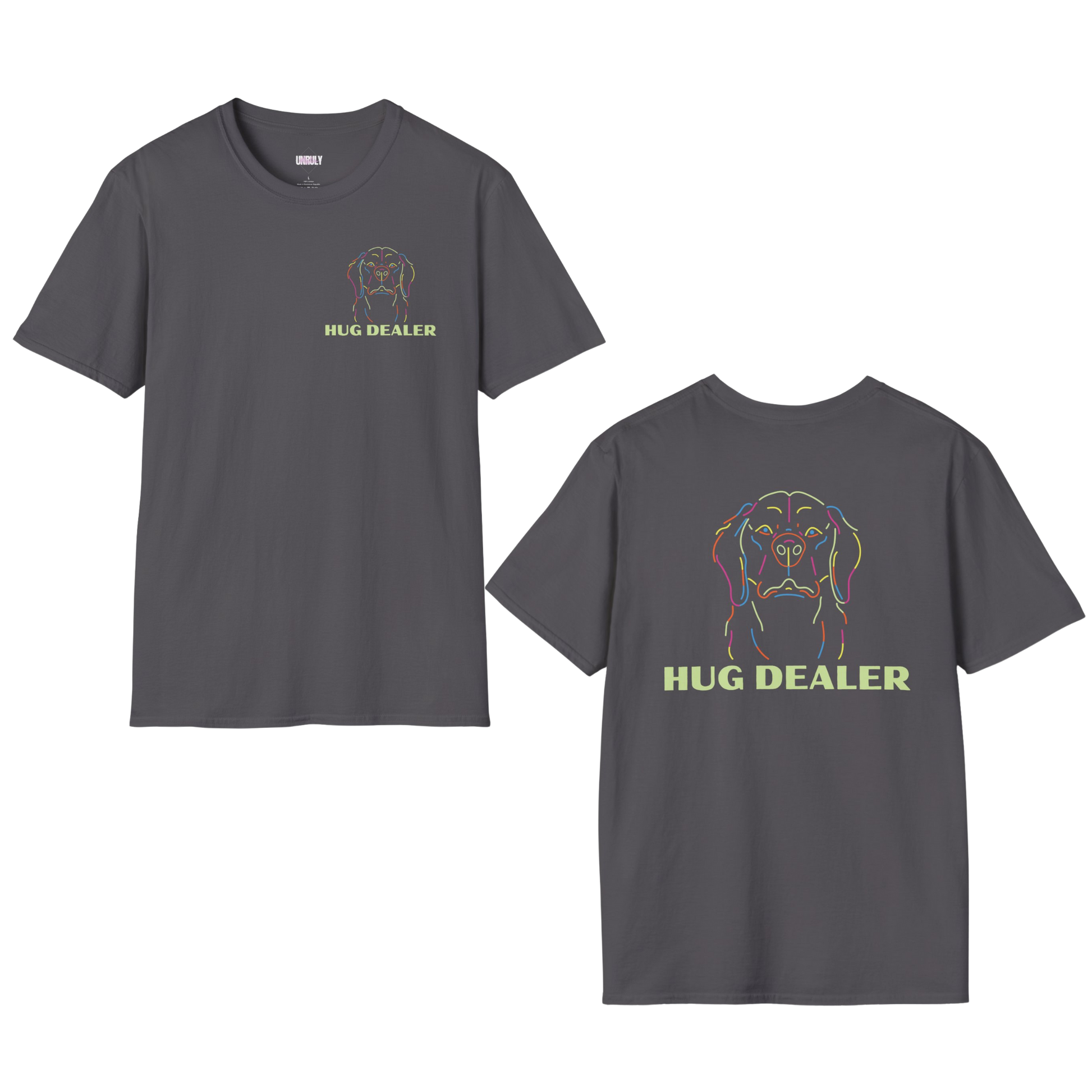 Hug Dealer Shirt in the Color Charcoal