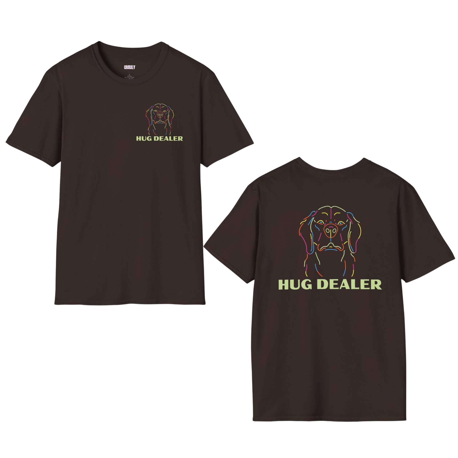 Hug Dealer Shirt in the Color Dark Chocolate