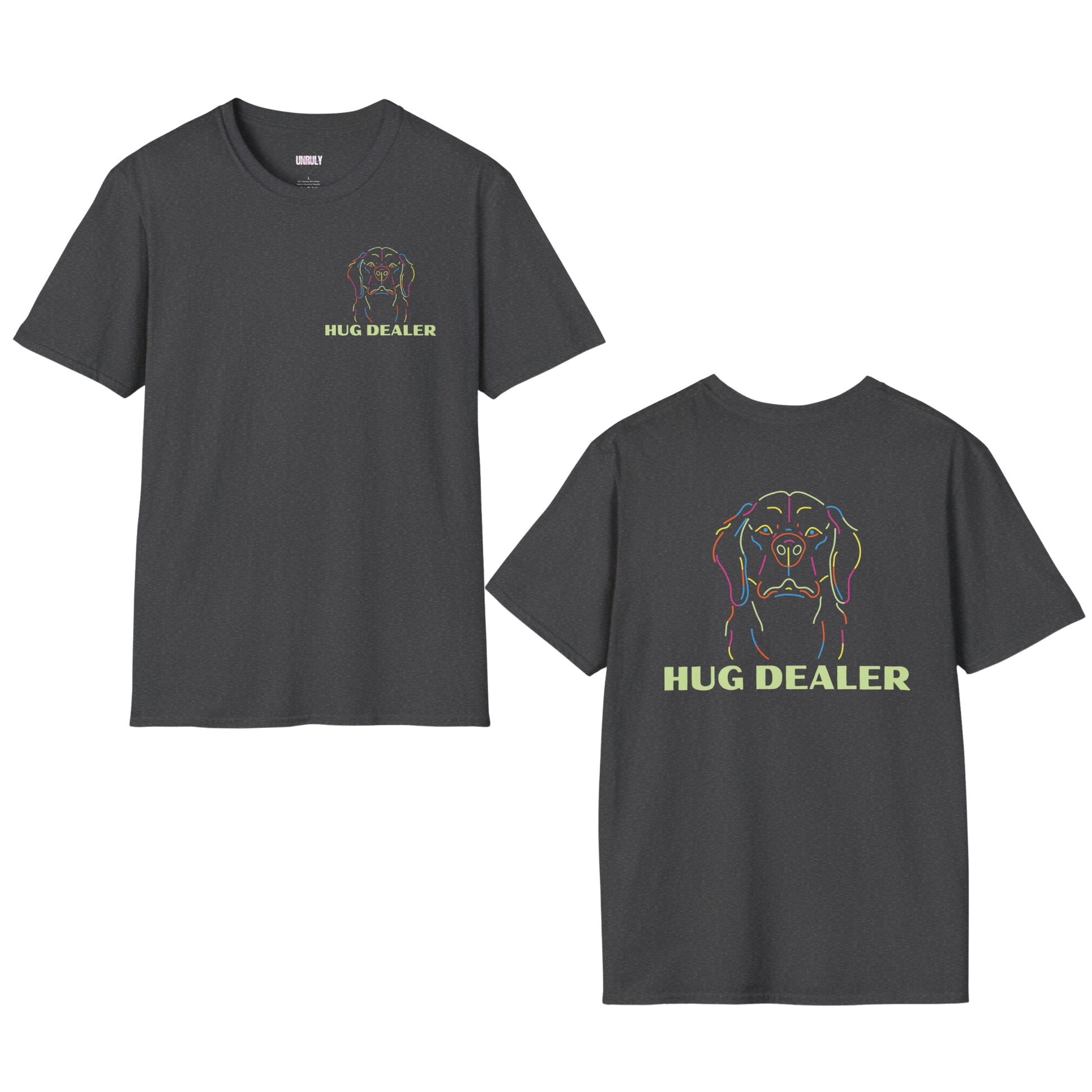 Hug Dealer Shirt in the Color Dark Heather