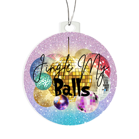 Jingle My Balls ornament with disco balls funny naughty Christmas décor