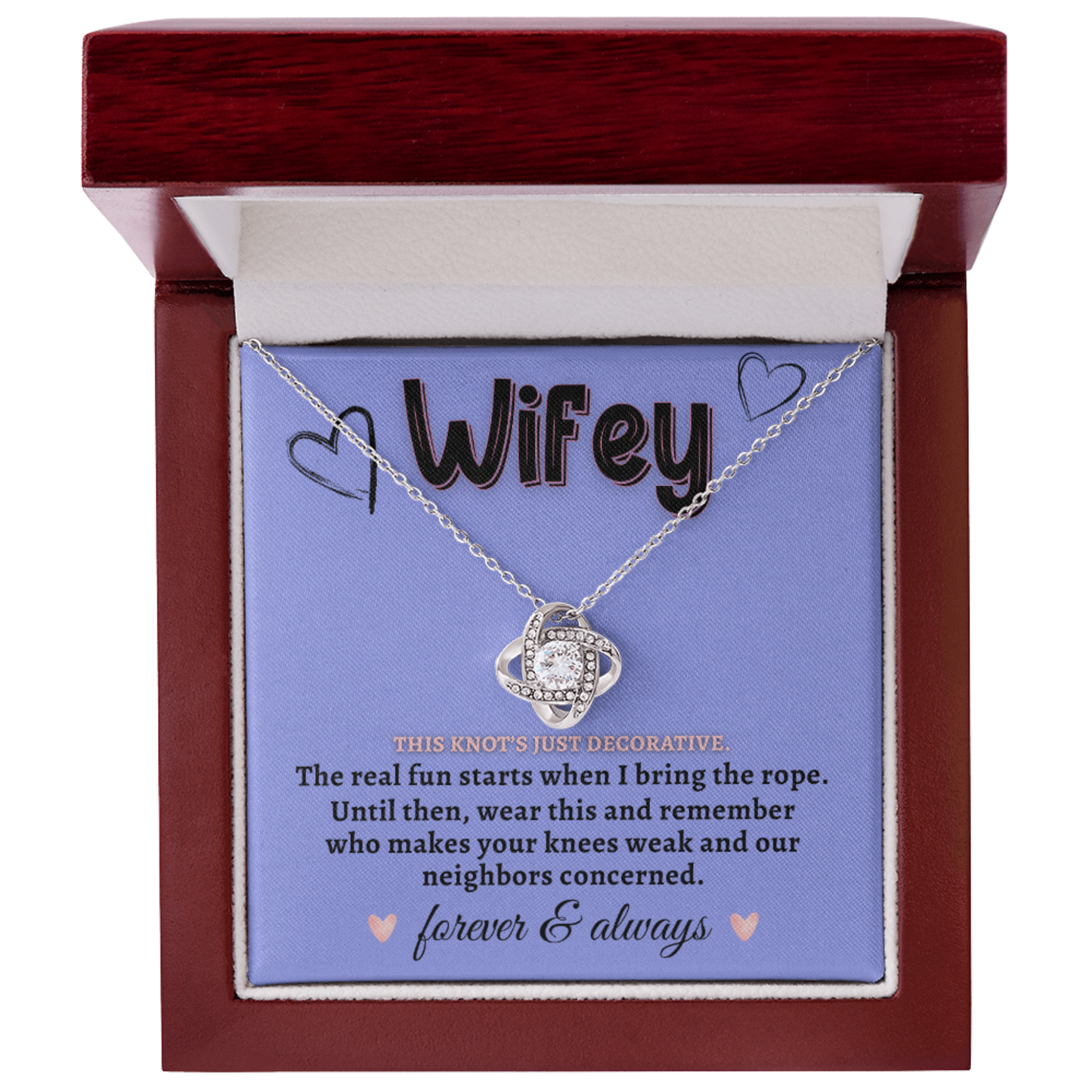NSFW jewelry gift with bold funny quote card