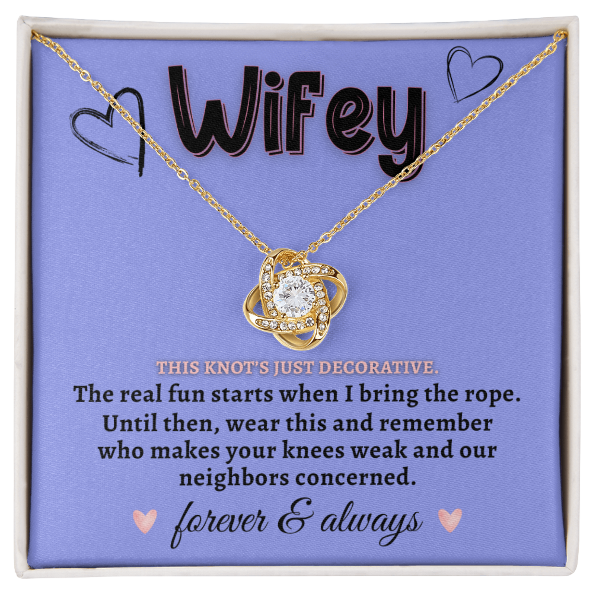 Funny naughty necklace with cubic zirconia pendant
