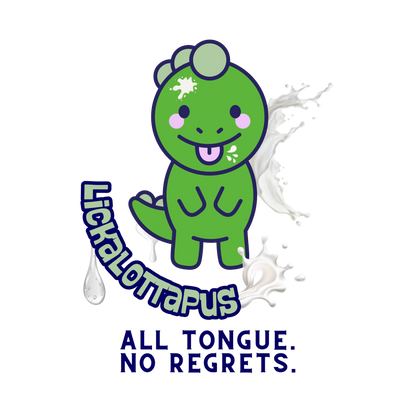 Adult novelty dinosaur shirt with inappropriate humor – Lickolottapus design