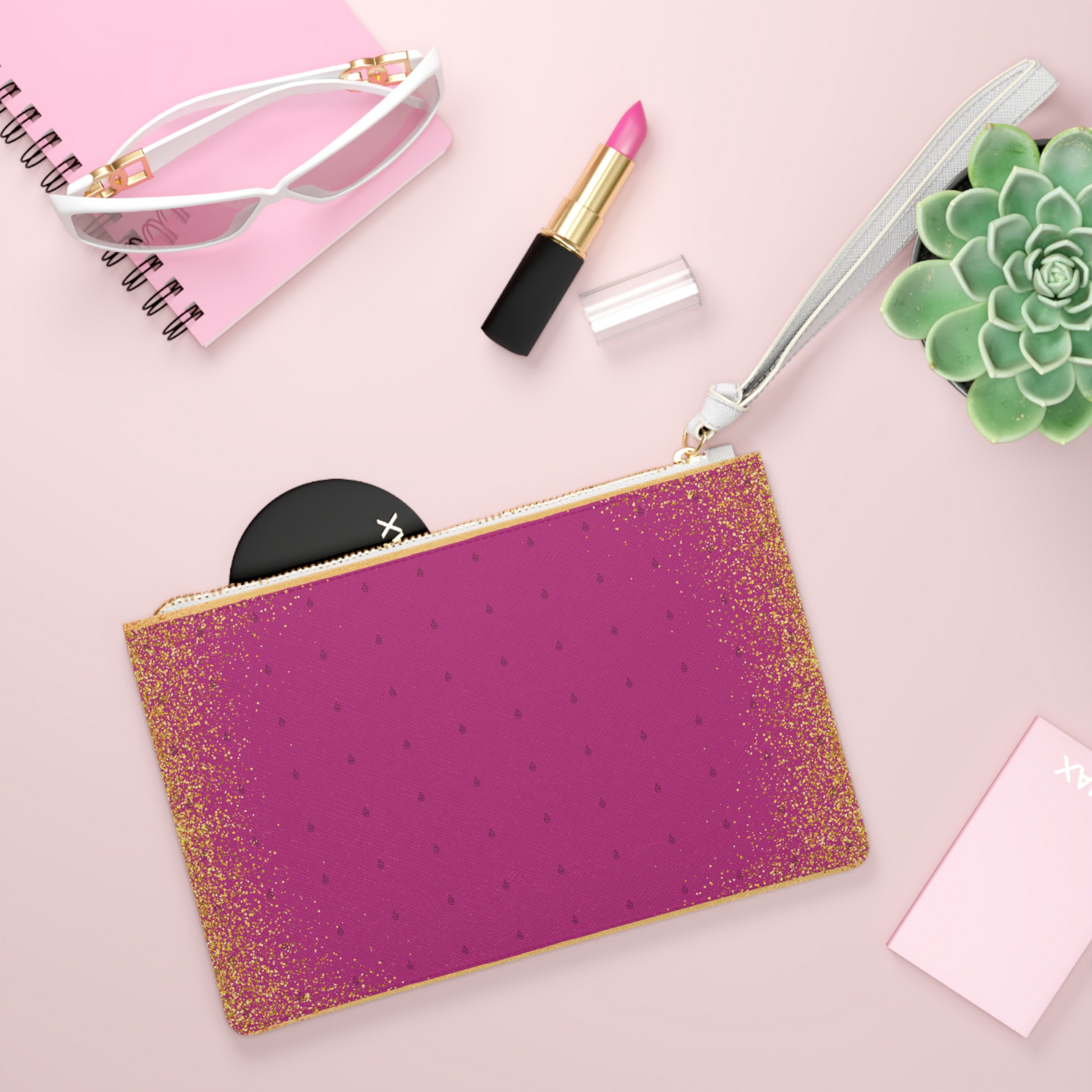 Bold sarcastic clutch with middle finger pattern