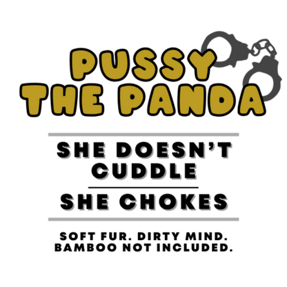 NSFW panda toy – Pussy the Panda with funny printed t-shirt