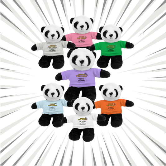 Adult plushie panda bear wearing shirt with dirty quote