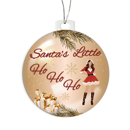 Santa’s Little Ho NSFW Christmas ornament with sexy Santa woman