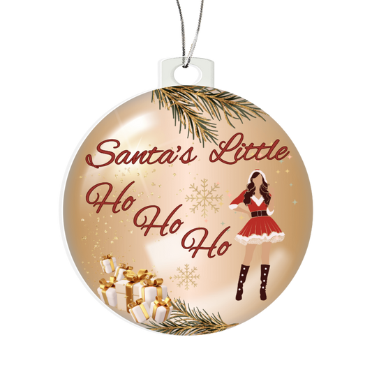 Santa’s Little Ho NSFW Christmas ornament with sexy Santa woman