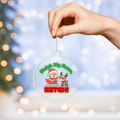 NSFW holiday acrylic ornament Sleigh My Name Bitch