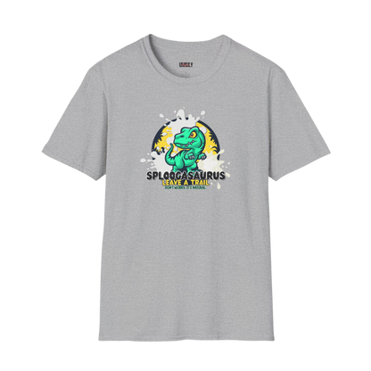 Filthy gag gift shirt with Sploogasaurus cartoon dino