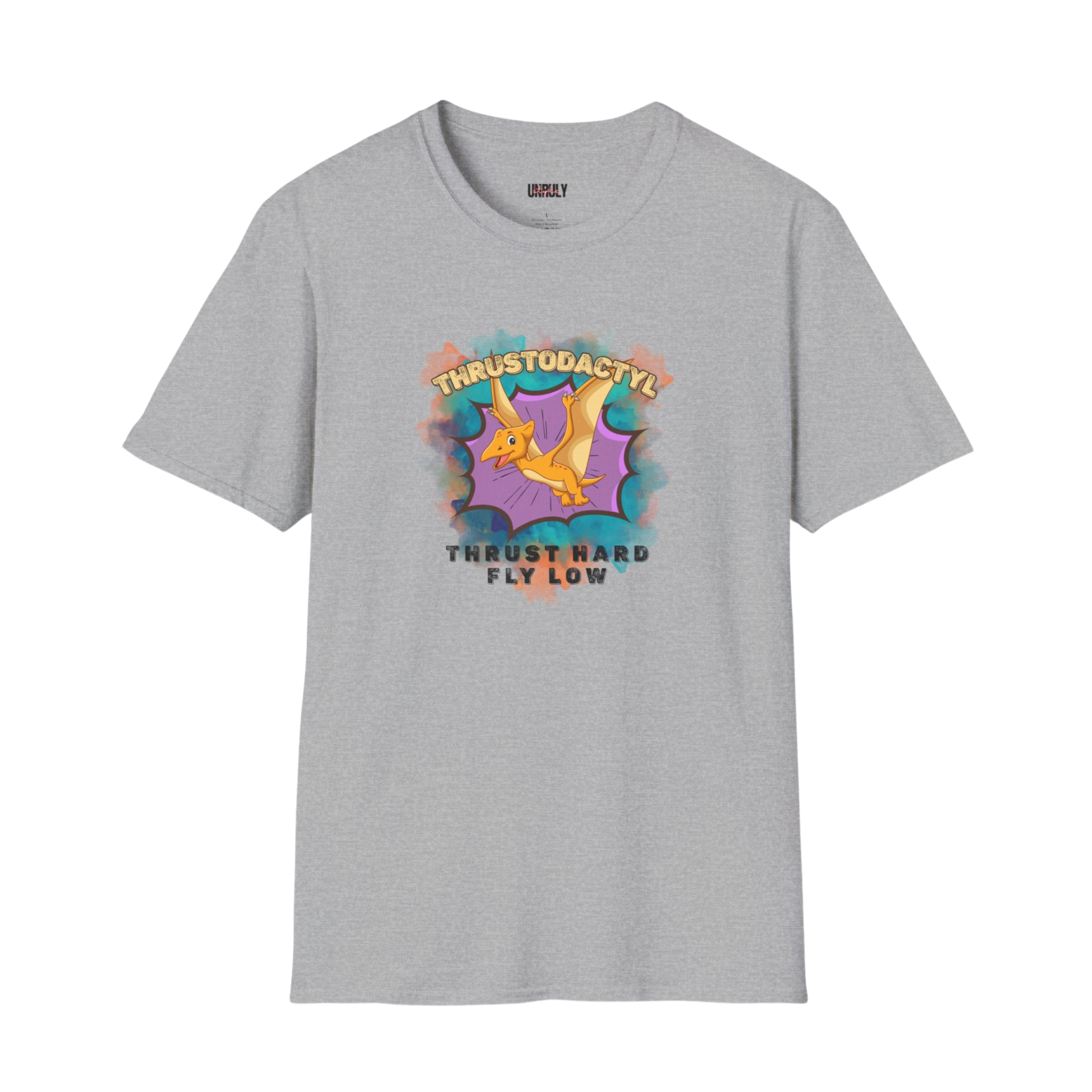 Naughty dinosaur graphic tee for adult party wear