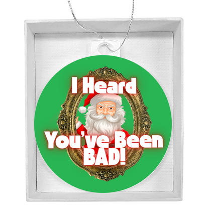 Funny NSFW Christmas ornament with inappropriate Santa design