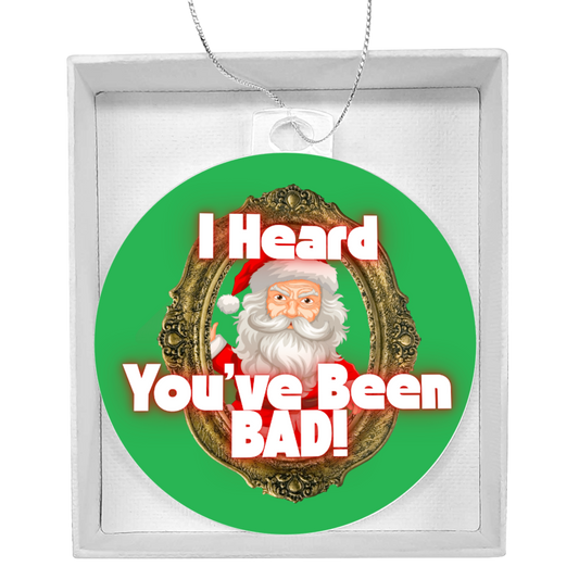 Funny NSFW Christmas ornament with inappropriate Santa design