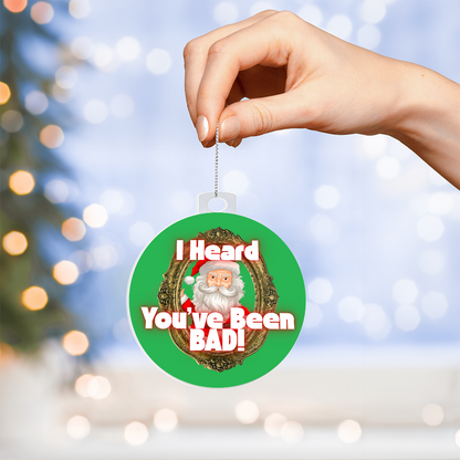 Naughty holiday acrylic ornament with sarcastic message