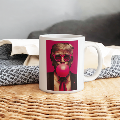 Bubble Gum Trump Coffee Mug (White)