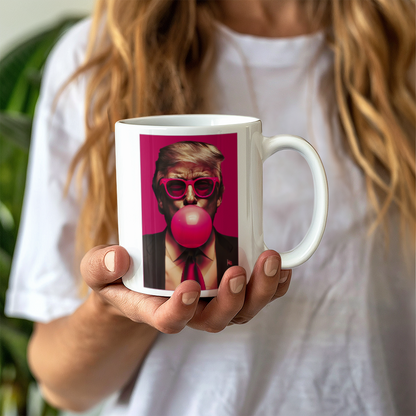 Bubble Gum Trump Coffee Mug (White)