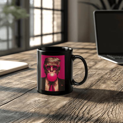 Bubble Gum Trump Coffee Mug (Black)